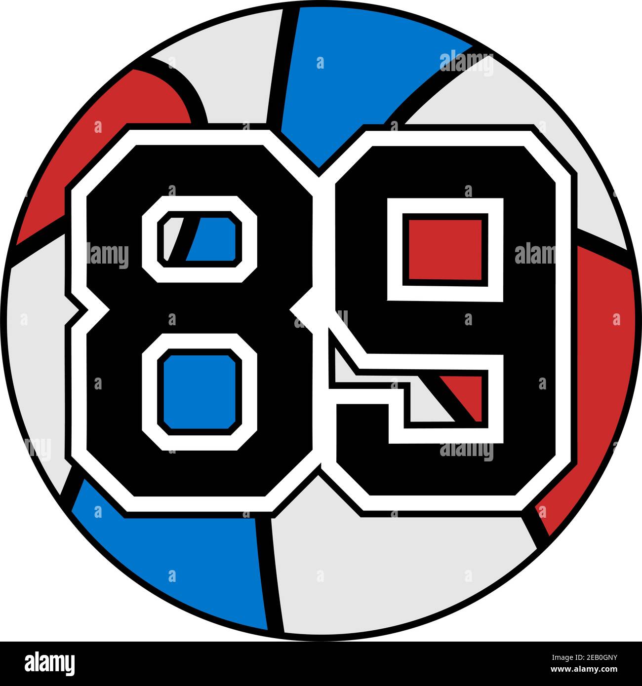 ball of basketball with the number 89 Stock Vector