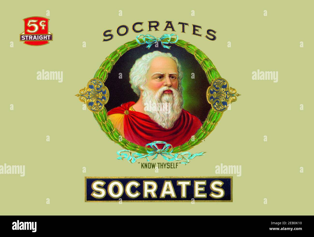 Socrates Cigars - 'Know Thyself' Stock Photo