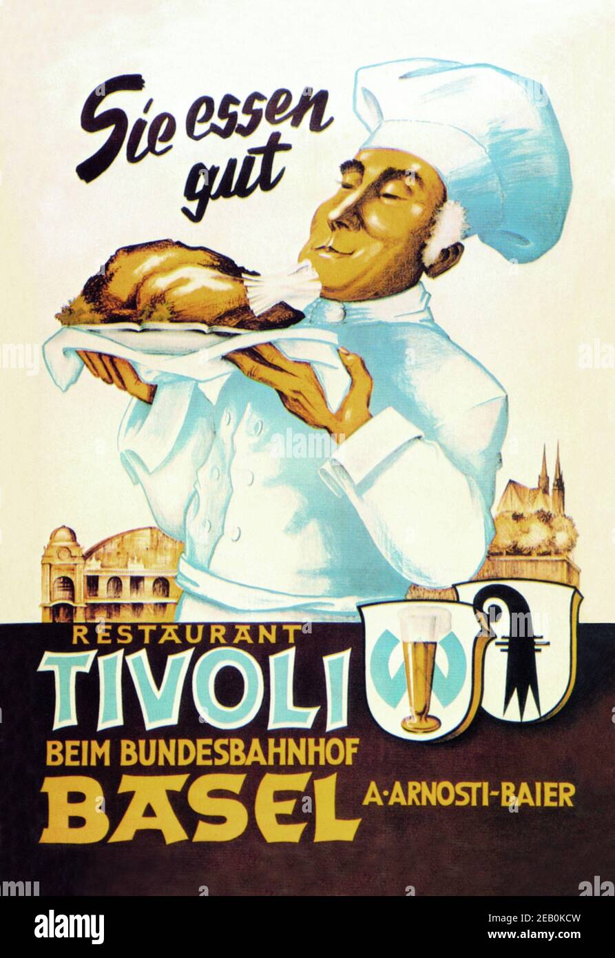 Restaurant Tivoli Basel 1936 Stock Photo