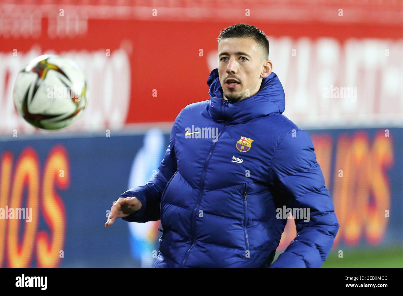 Clement Lenglet of FC Barcelona warms up during the Spanish Cup, Copa del Rey, semi final, 1st leg football match between FC S / LM Stock Photo