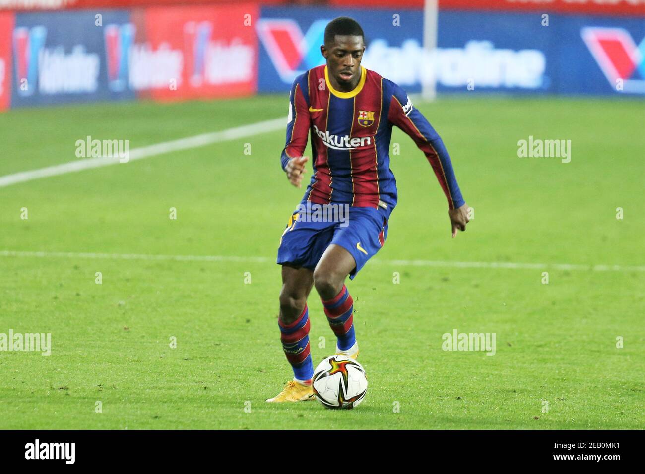 Ousmane Dembele of FC Barcelona during the Spanish Cup, Copa del Rey, semi final, 1st leg football match between FC Sevilla an / LM Stock Photo
