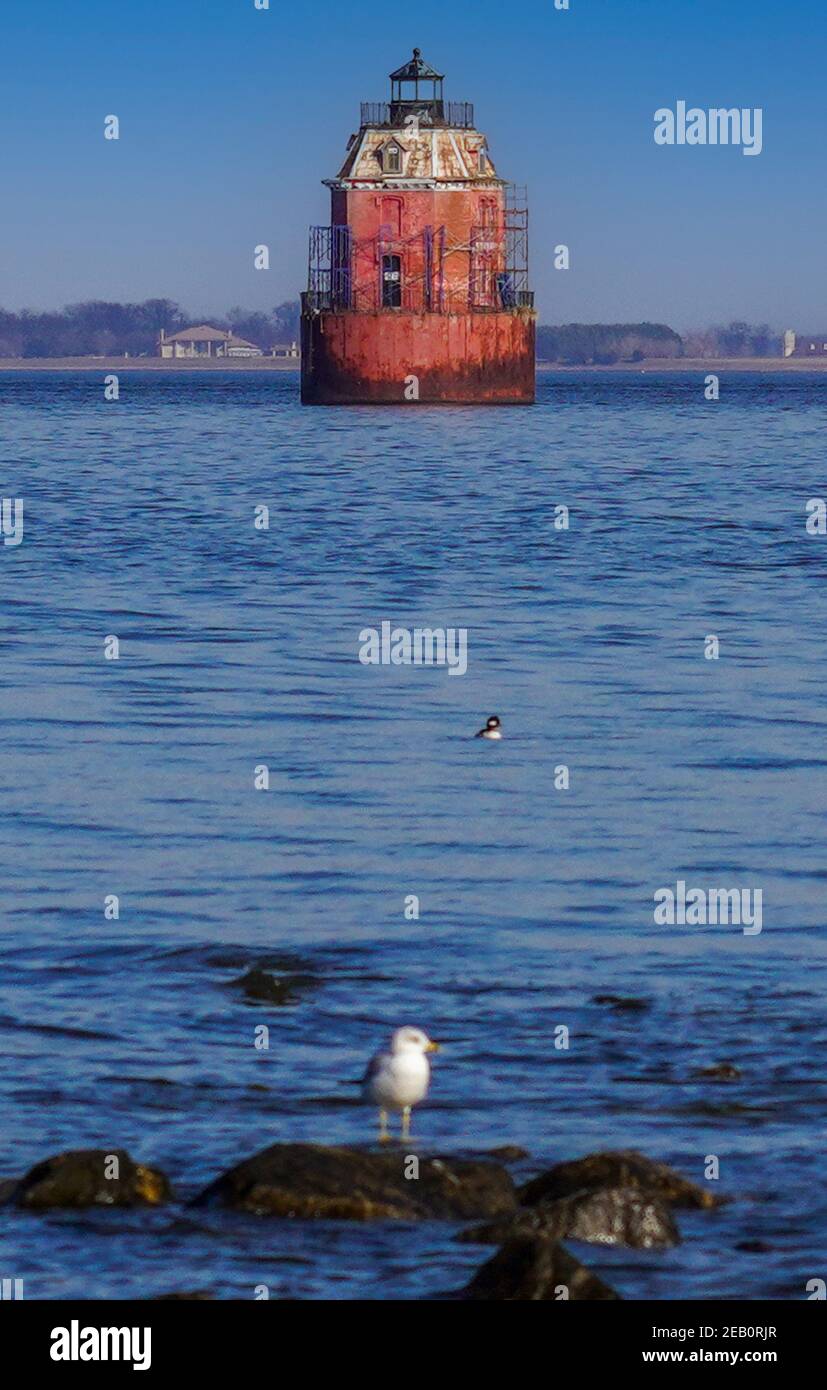 Sandy Point Shoal lighthouse on the Chesapeake bay Stock Photo Alamy