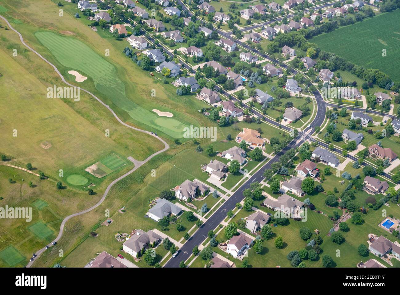 Aerial view of the Hawks Landing Golf Course and neighborhood, Madison