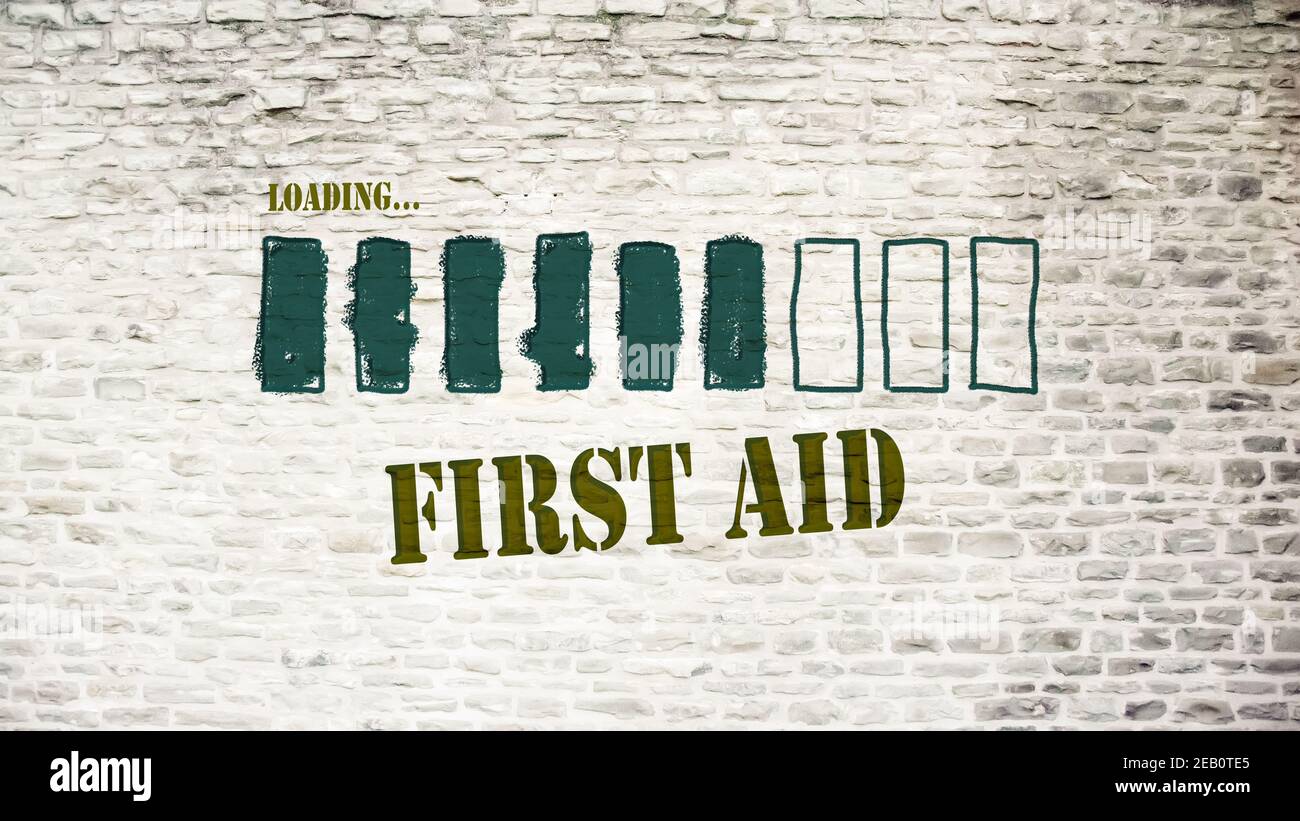 Street Sign the Direction Way to First Aid Stock Photo - Alamy