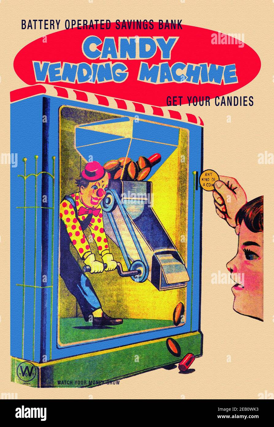 Candy Vending Machine 1950 Stock Photo - Alamy