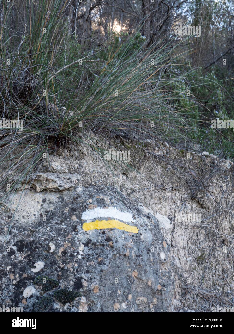 Spanish hiking trail markers Stock Photo Alamy