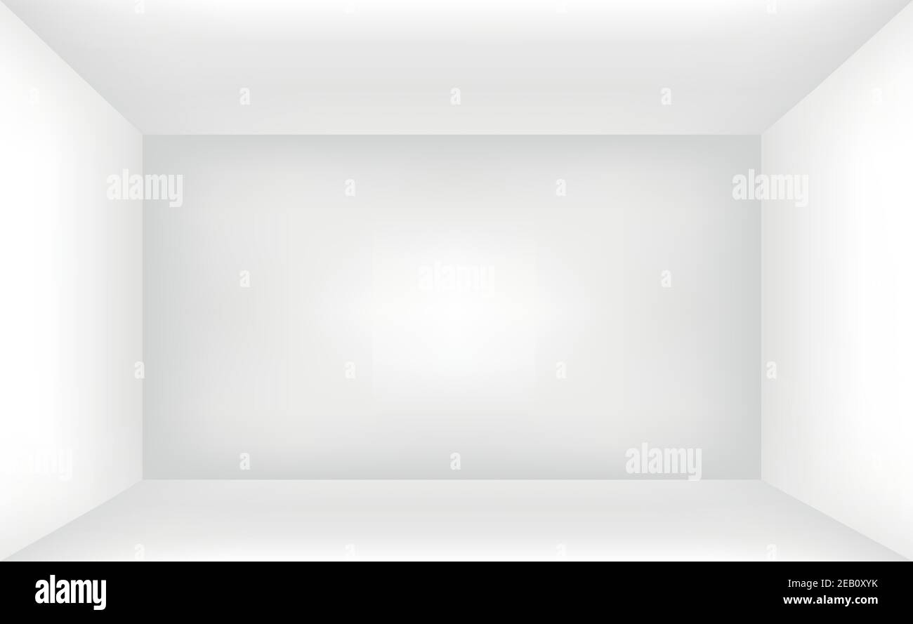Volumetric white-gray studio, abstract background - illustration Stock Vector