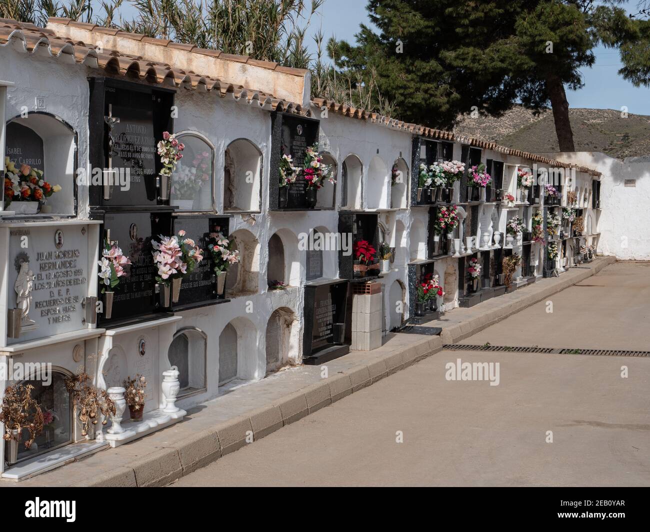 Cementerio De Carboneras Traditional Spanish cemetery Carboneras Andalucia Spain Stock Photo
