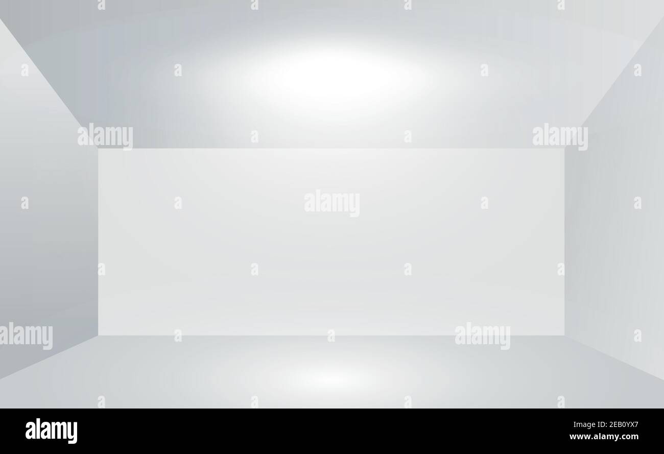 Volumetric white-gray studio, abstract background - illustration Stock Vector