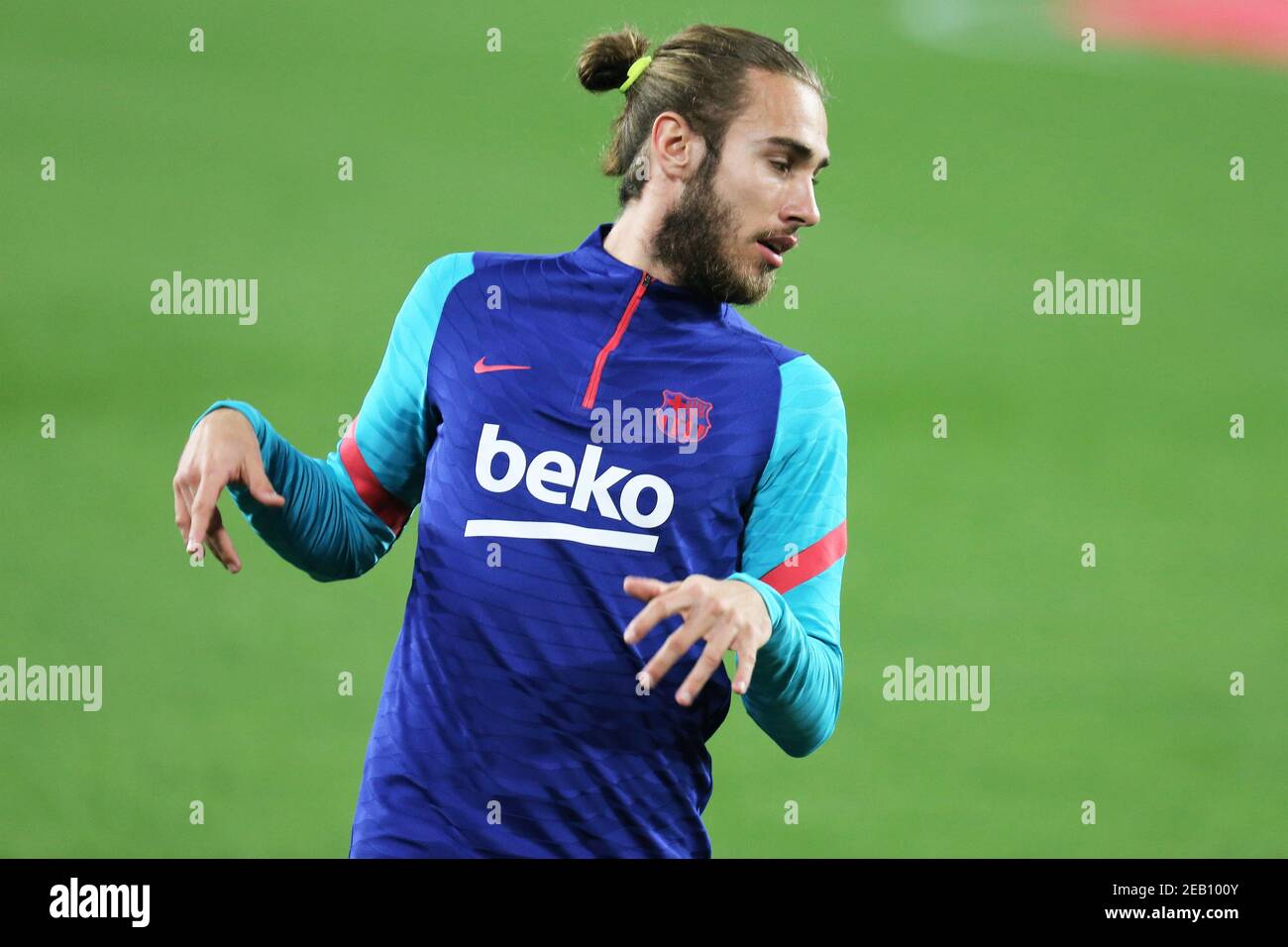 Oscar Mingueza Of Fc Barcelona Warms Up During The Spanish Cup Copa Del Rey Semi Final