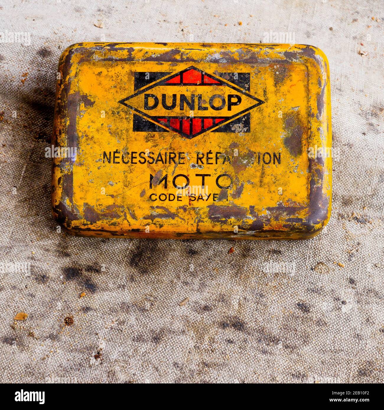 Vintage Dunlop repair kit for motorcycles, France Stock Photo - Alamy