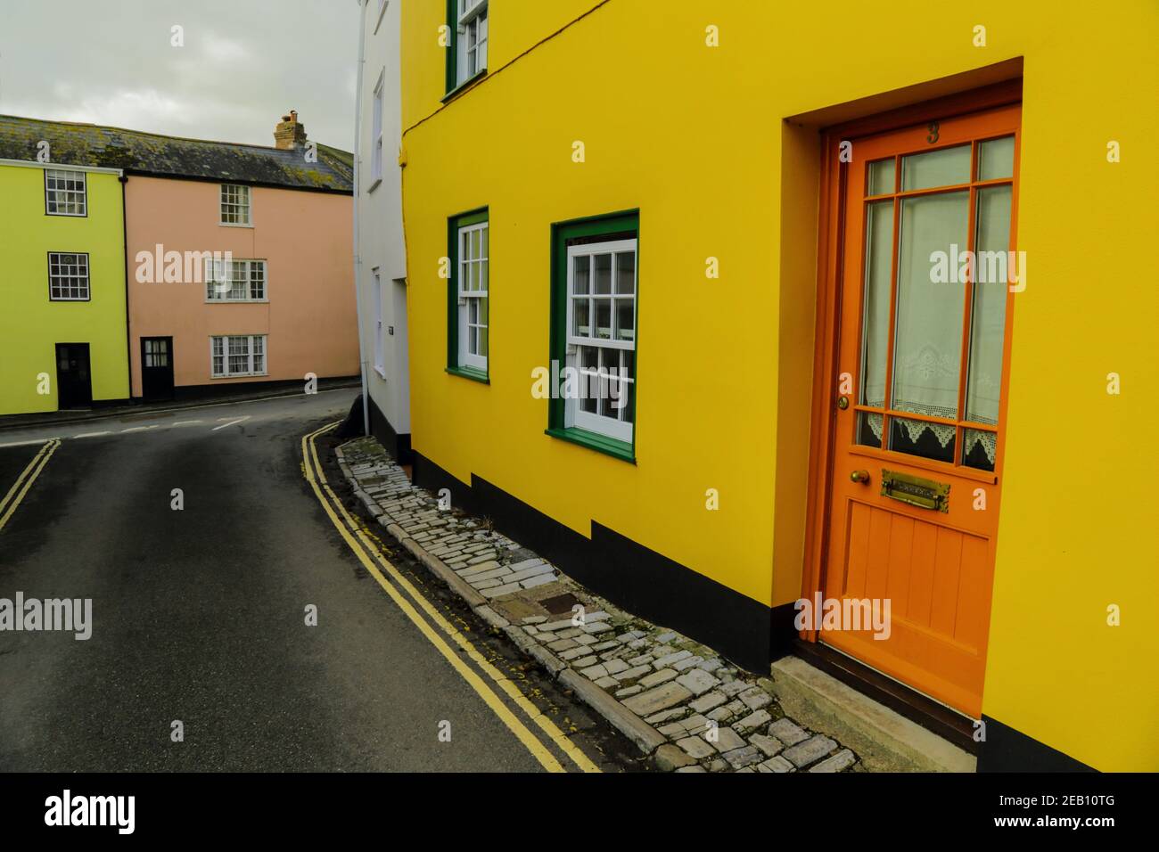 Colorful buildings in Lyme Regis, Dorset, UK Stock Photo
