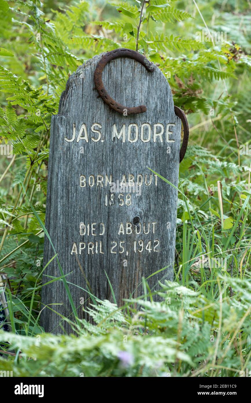 Jim Moore grave, Nez Perce National Forest, Idaho. Stock Photo