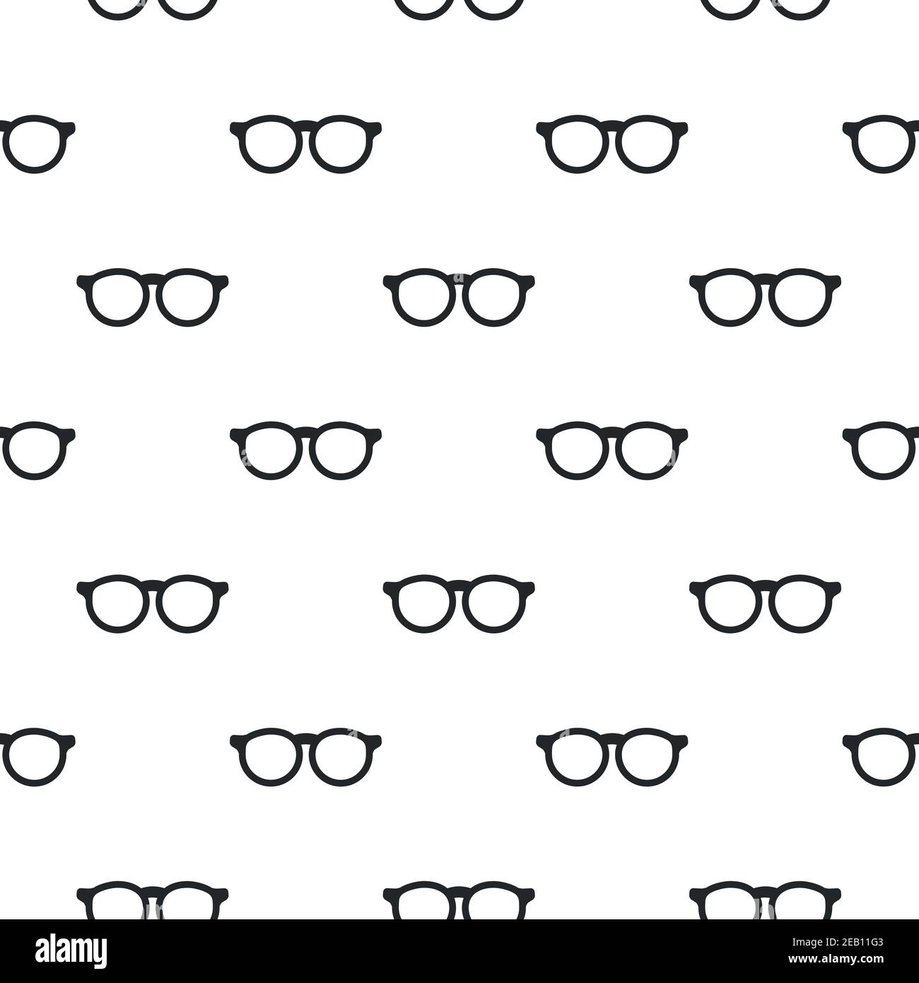 Seamless pattern with black Hipster Glasses. Unisex sunglasses texture ...