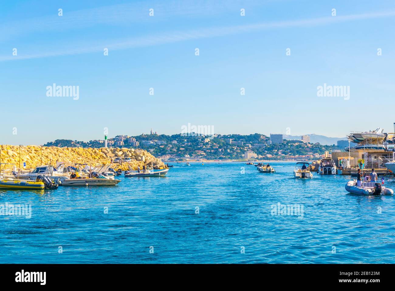 MARSEILLE, FRANCE, JUNE 10, 2017: Pointe Rouge Marina at Marseille, France Stock Photo