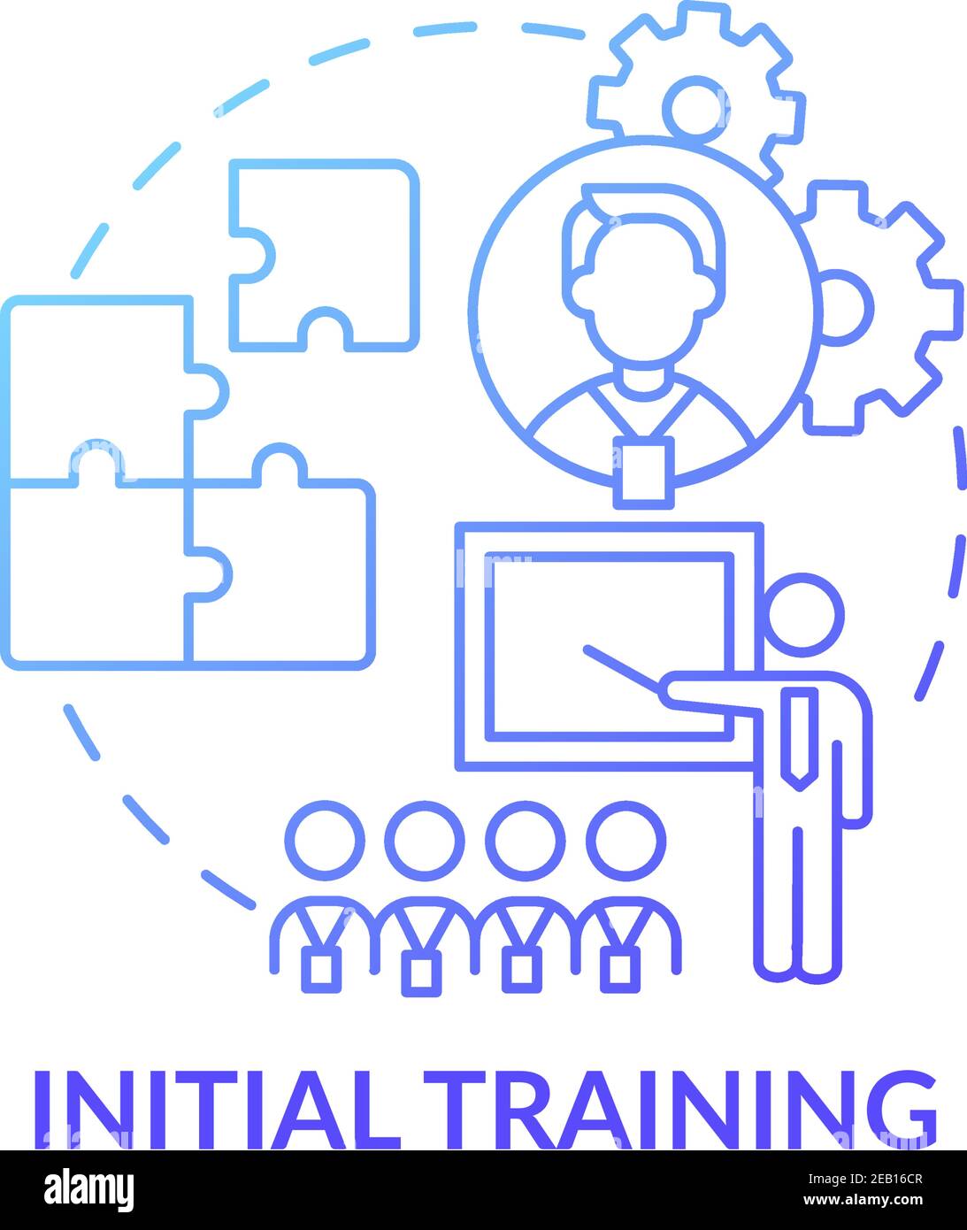 Basic training program for new worker concept icon Stock Vector Image ...