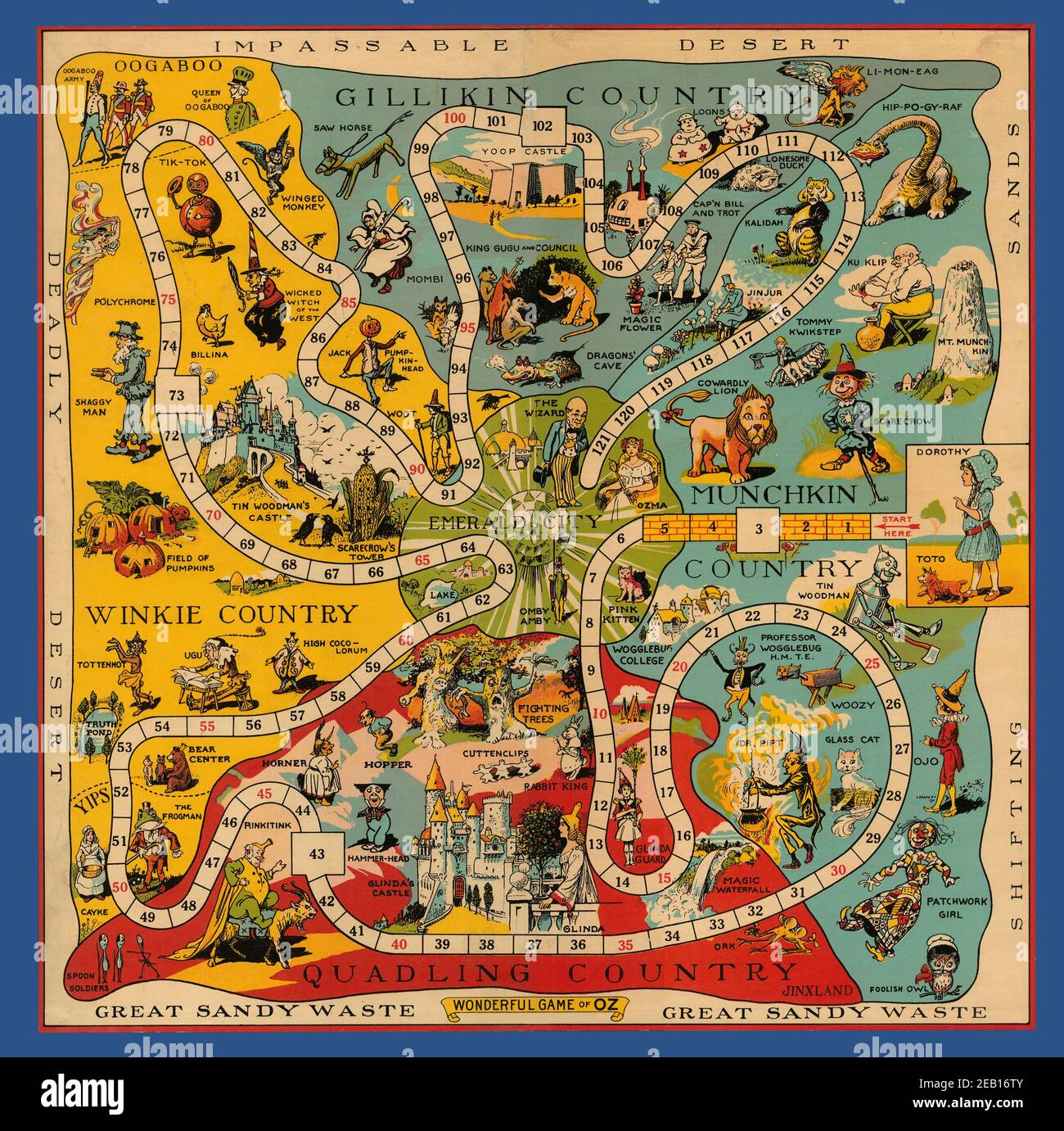 Wonderful Game of Oz - Board 1921 Stock Photo