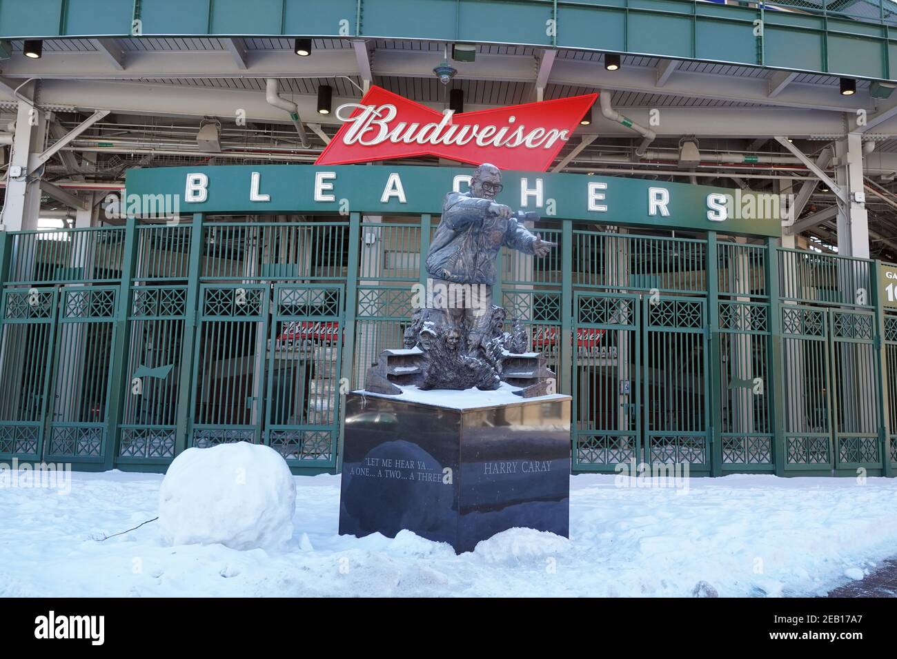 A statue of public address announcer Harry Caray at Wrigley Field, Sunday,  Feb. 7, 2021, in Chicago. The stadium is the home of the Chicago Cubs Stock  Photo - Alamy