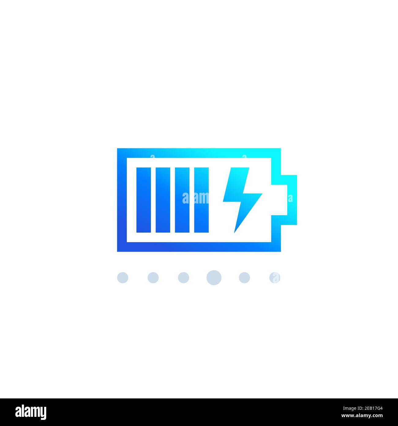 battery charging icon on white, vector Stock Vector