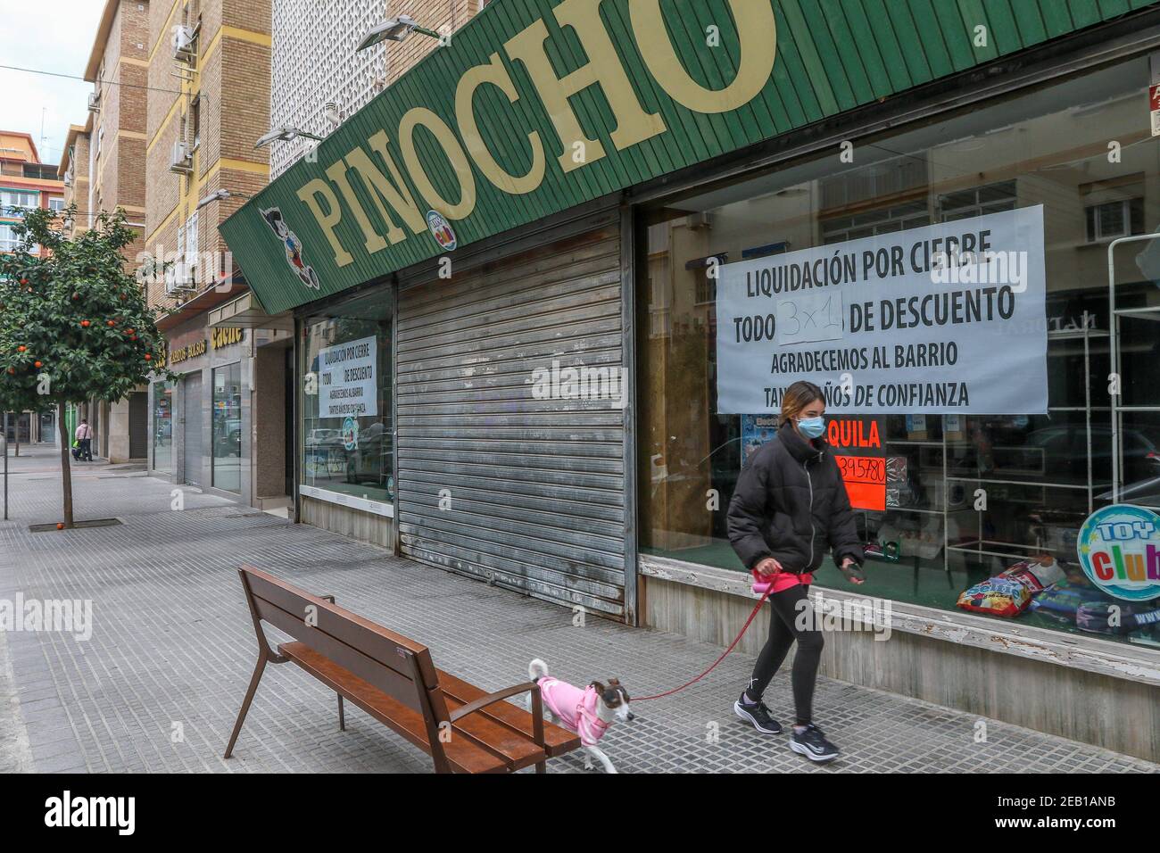 February 11, 2021 (Malaga) It does not stop increasing the number of companies, businesses, driving schools, Shops that put the settlement cartel for closure due to the health crisis of the Covid19 or coronavirus Credit: CORDON PRESS/Alamy Live News Stock Photo
