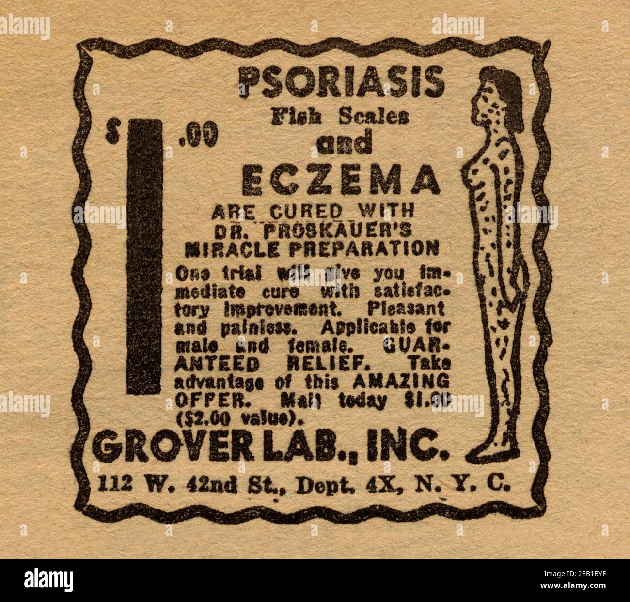 Psoriasis, Fish Scales, and Eczema CURED 1.00 1940 Stock Photo Alamy