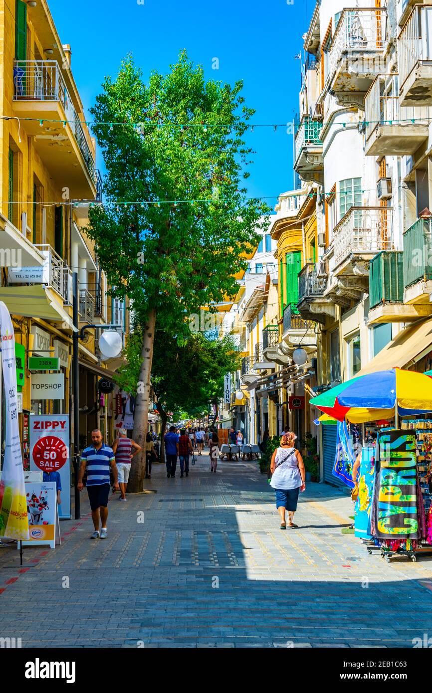 NICOSIA, CYPRUS, AUGUST 23, 2017: View of a narrow street in the historical  center of Nicosia, Cyprus Stock Photo - Alamy