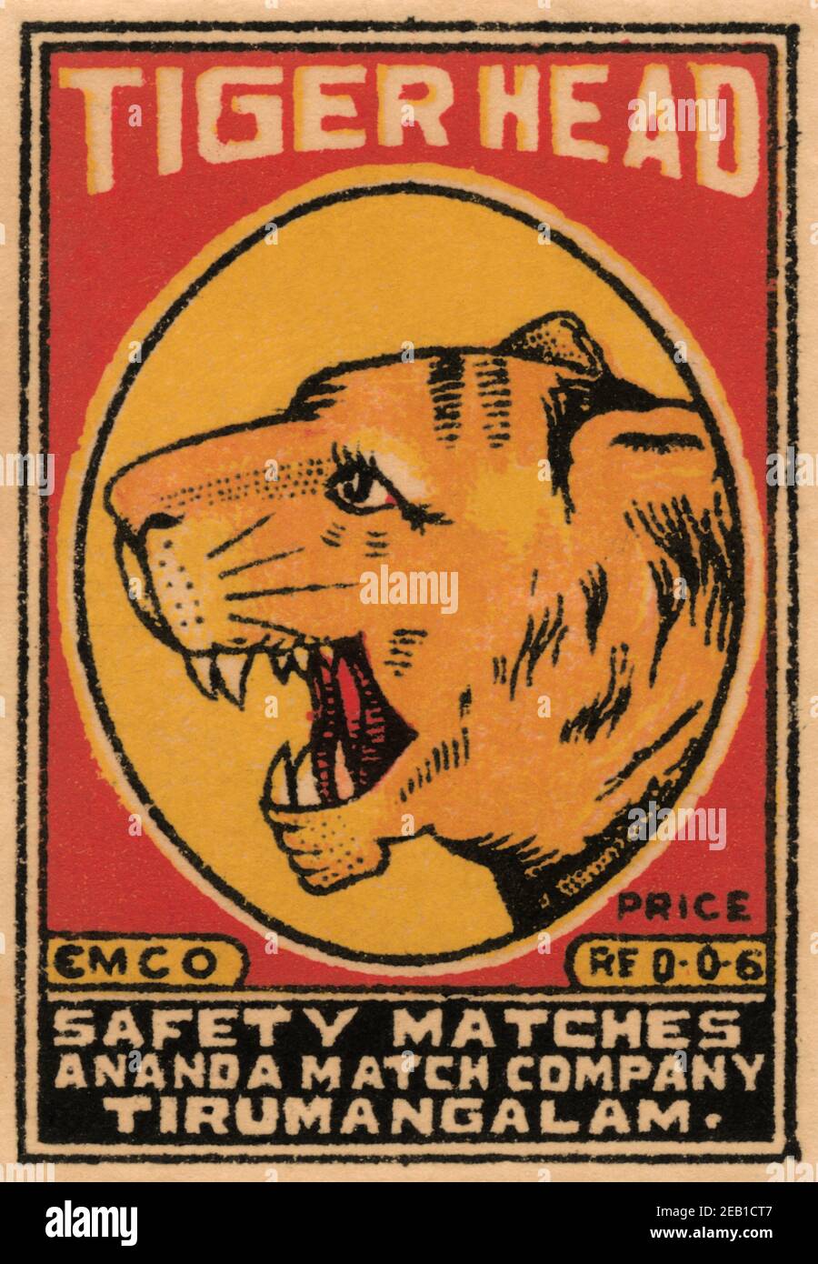 Tiger Head Safety Matches Stock Photo Alamy