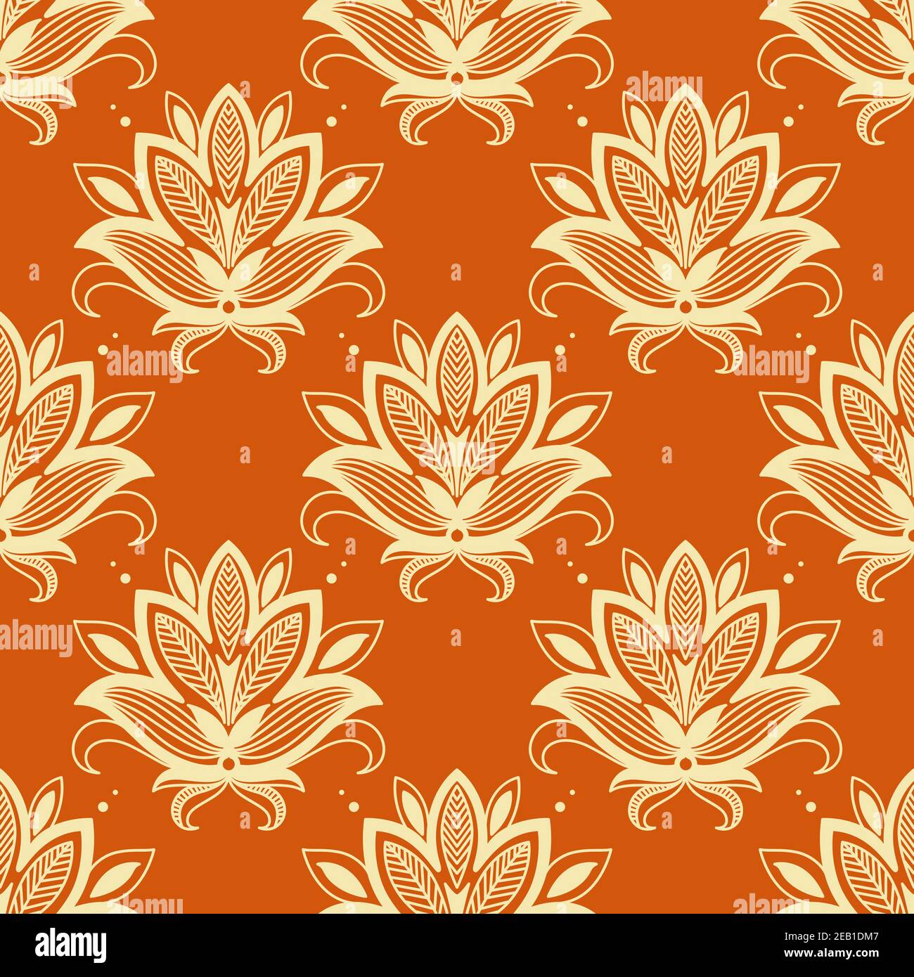 Ornate orange interior design pattern Stock Vector Images - Alamy