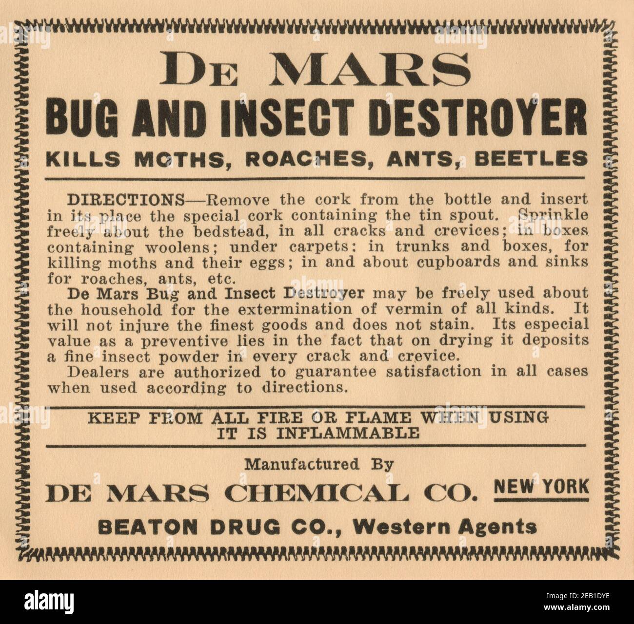 Dr. Mars Bug and Insect Destroyer 1920 Stock Photo