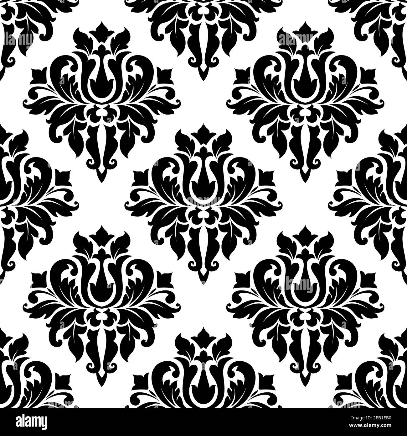 Black And White Damask Background
