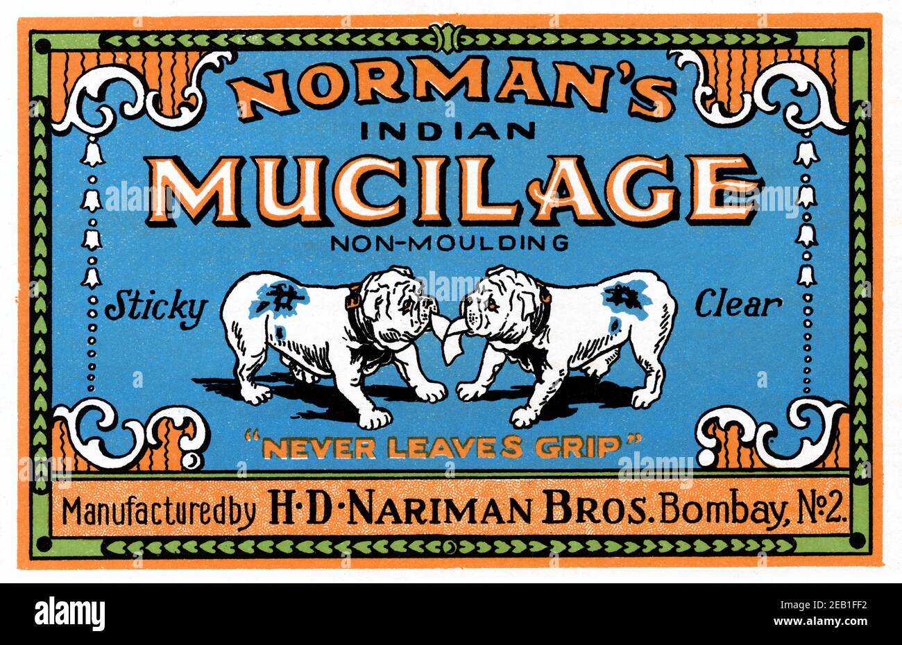 Norman's Indian Mucilage Stock Photo