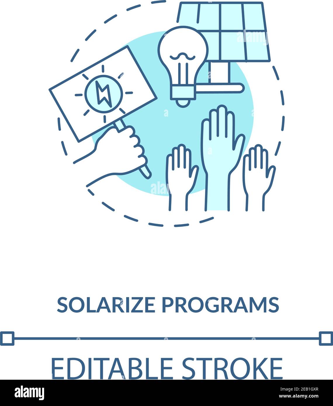 Solarize programs concept icon Stock Vector