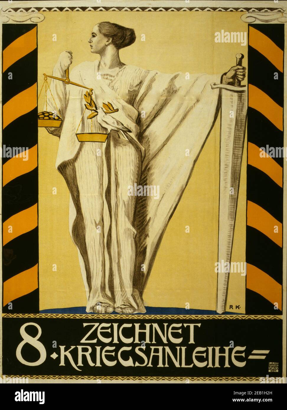 Zeichnet 8. Kriegsanleihe;  Subscribe to the 8th War Loan. 1918 Stock Photo