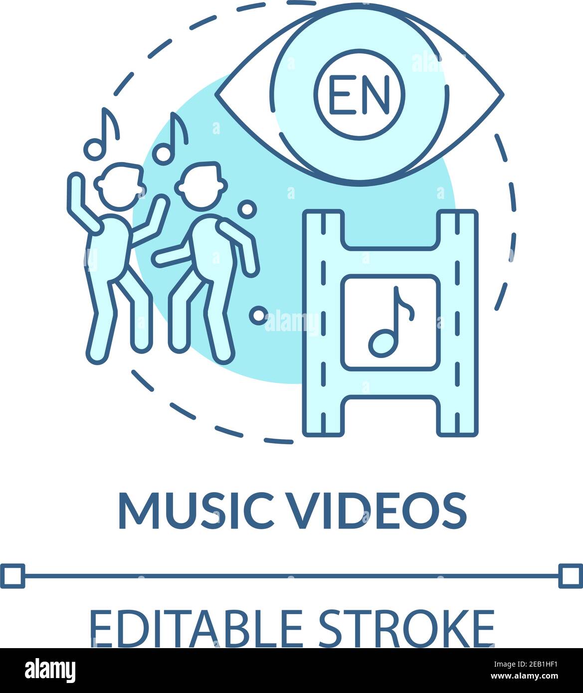 Music videos concept icon Stock Vector