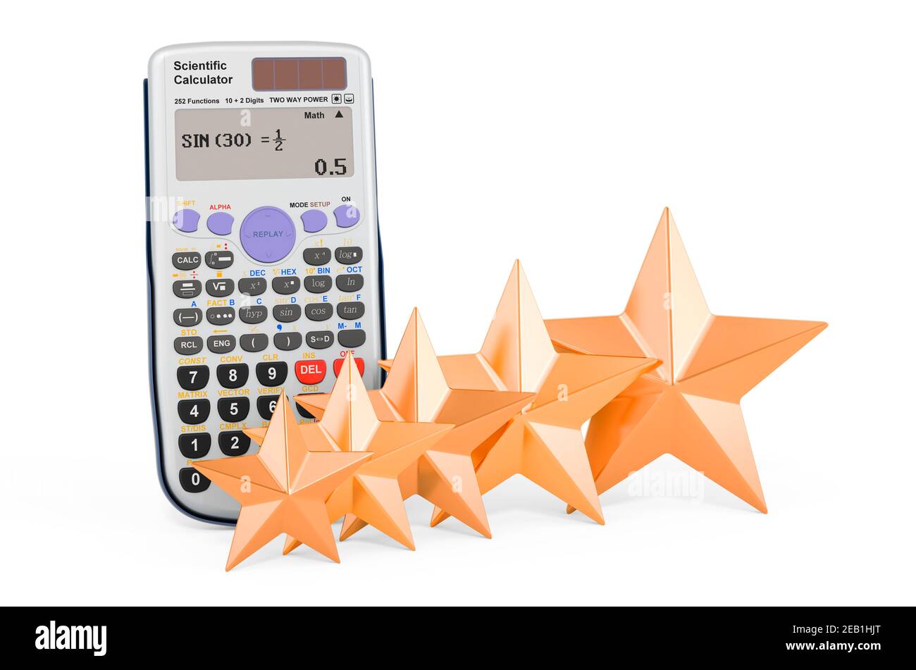 Customer rating of scientific calculator. 3D rendering isolated on ...