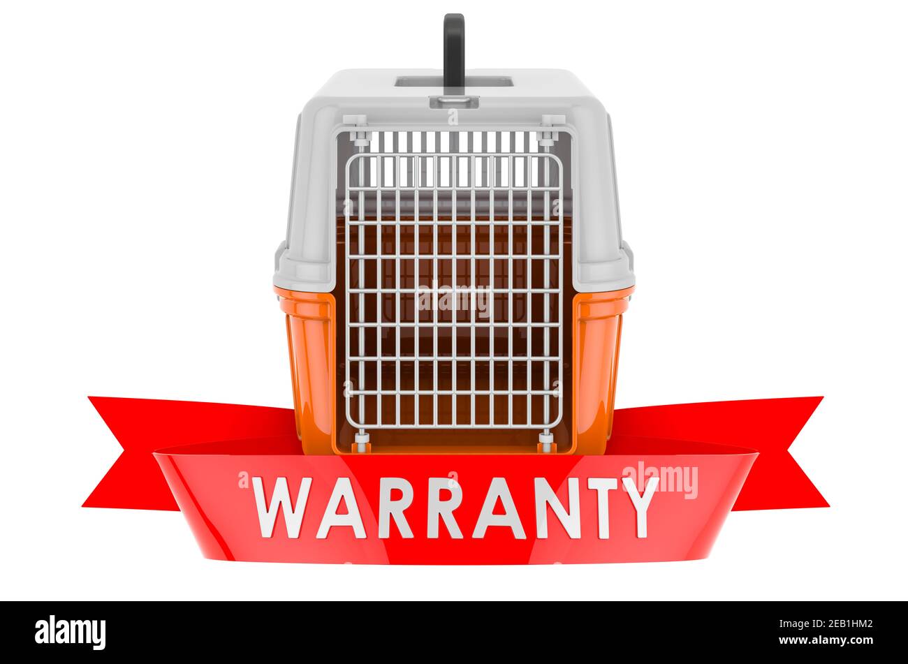 Pet carrier warranty concept. 3D rendering isolated on white background