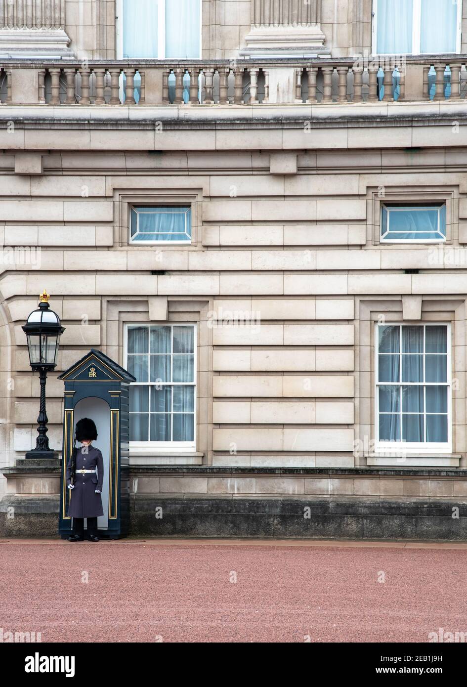 Member of the British Household Cavalry Guards, on the Buckingham Palace. London United Kingdom Stock Photo