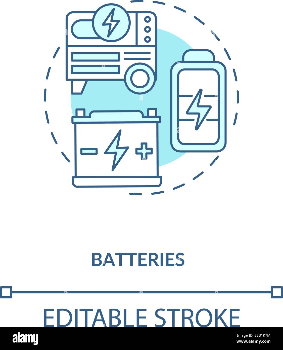 Storing energy on large scale for distribution concept icon Stock Vector