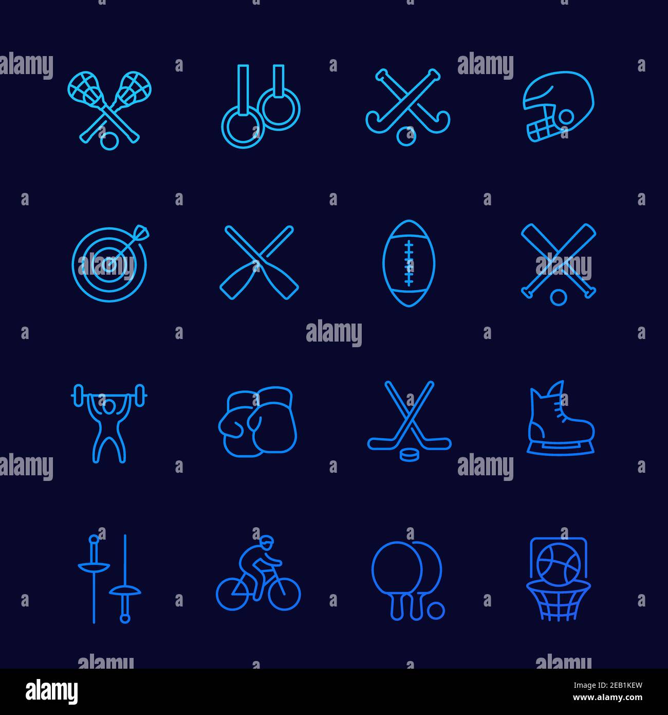 sports thin line icons set Stock Vector
