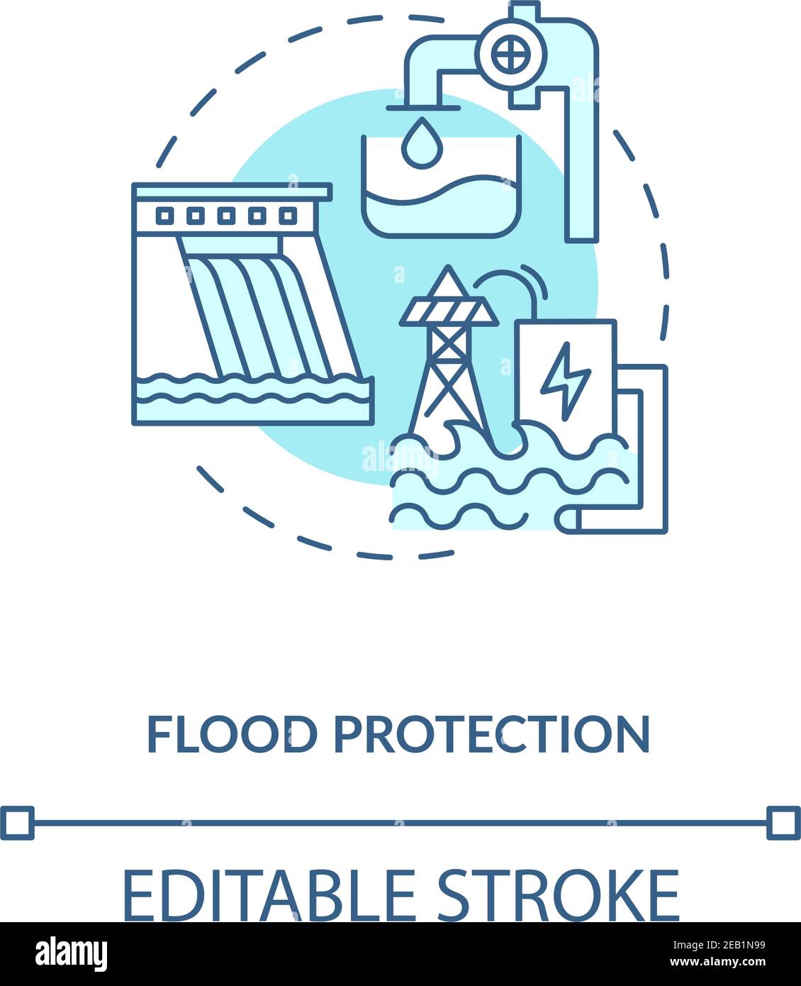 Flood protection concept icon Stock Vector