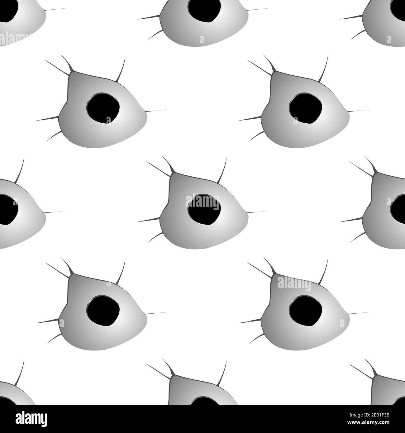 Seamless bullet holes background pattern with ragged apertures and cracked metal suitable for criminal or war concept design Stock Vector