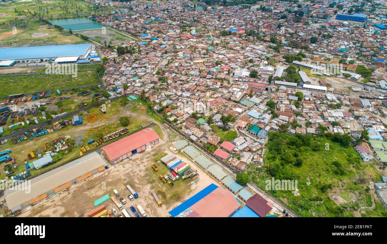 aerial view of Industrial area in Dar es salaam city Stock Photo - Alamy