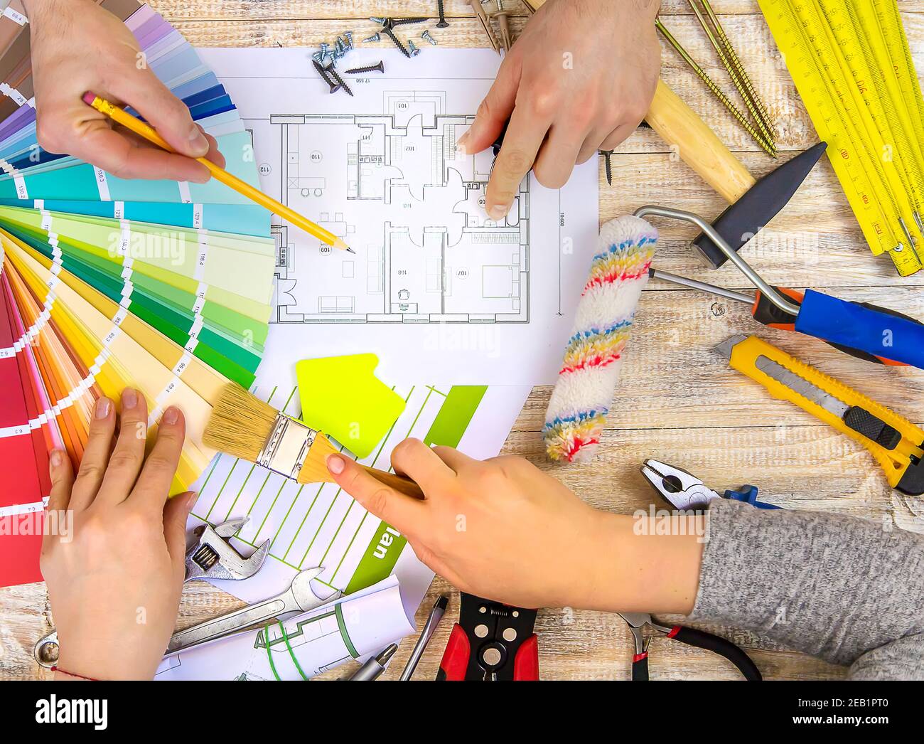 Select Approach Renovation work to select the color of the paint according to the ...