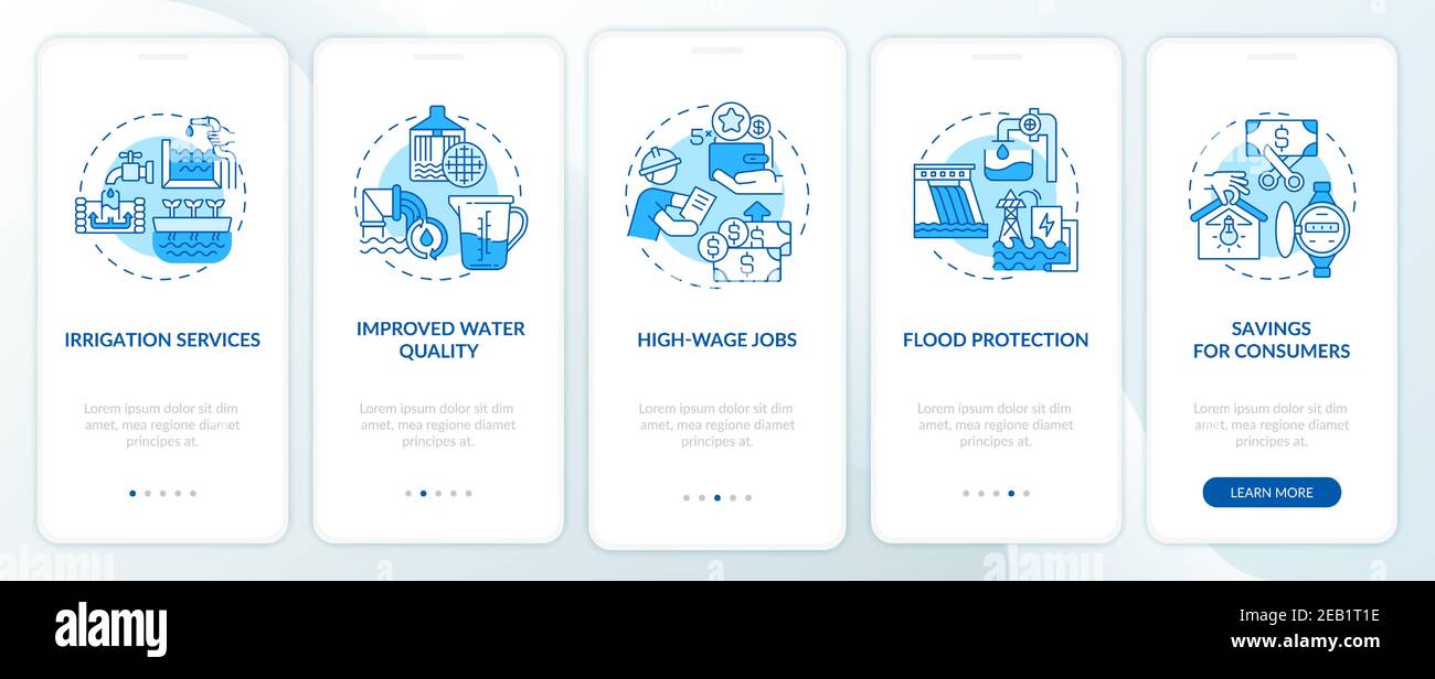 Source of renewable electricity onboarding mobile app page screen with ...