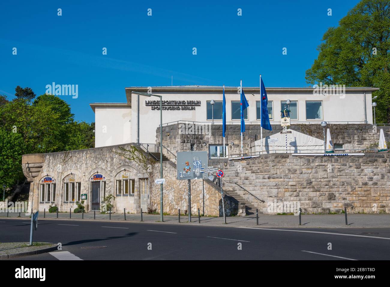 Berlin Germany - April 22. 2018: Building containing the youth sport association of Berlin Stock Photo