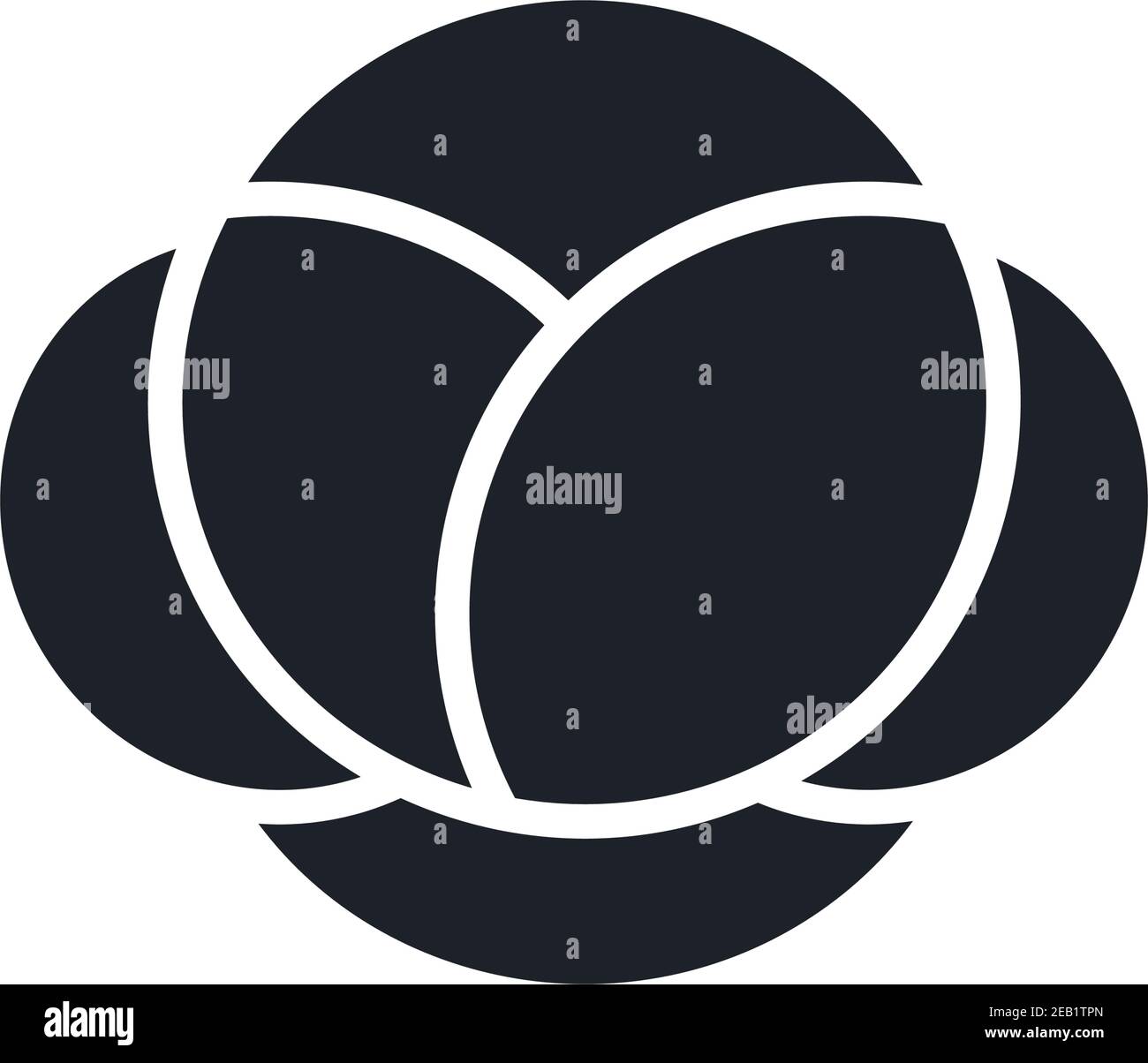 Cabbage icon. Black isolated silhouette. Fill solid icon. Modern design. Vector illustration. Vegetables. Stock Vector