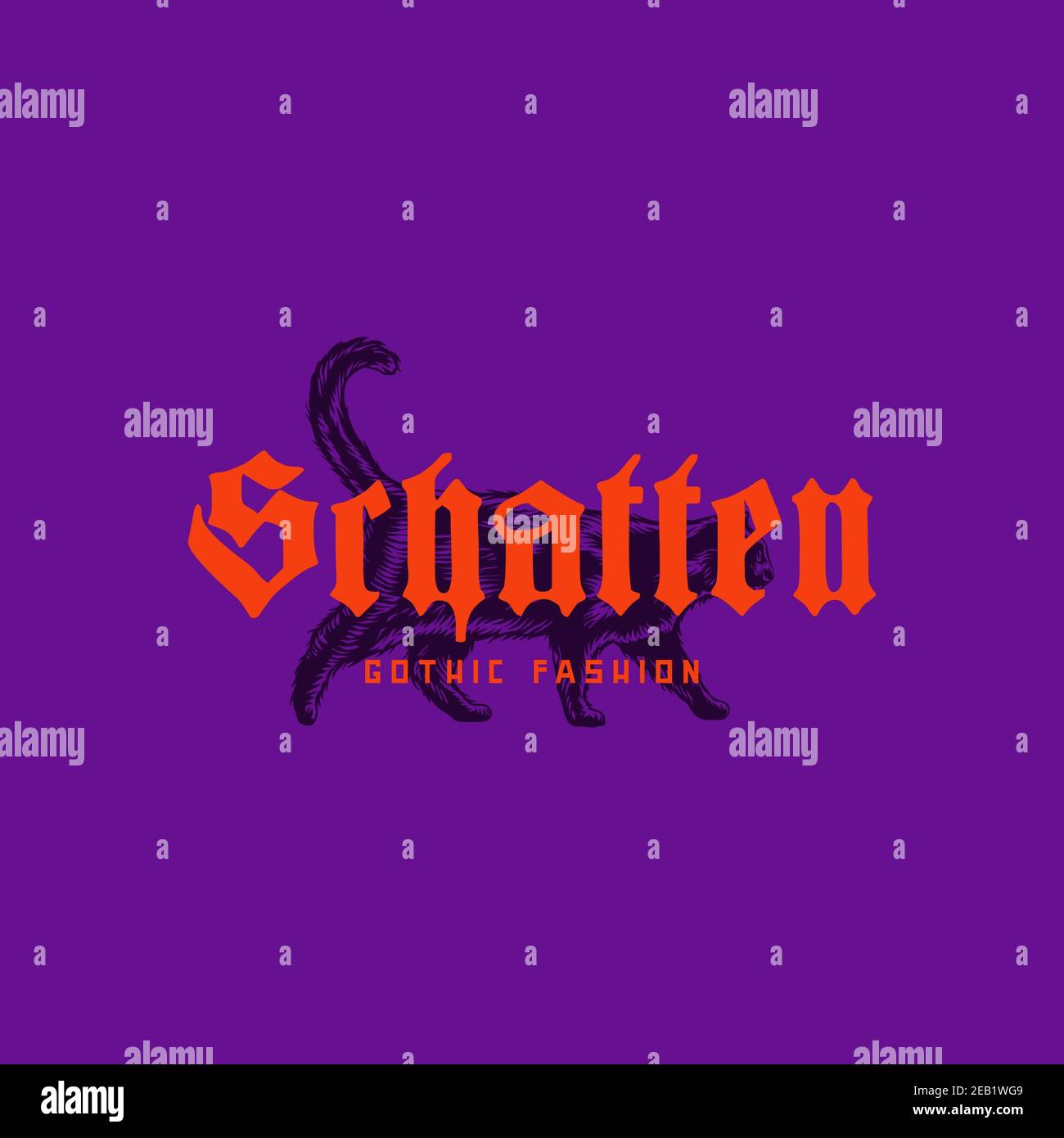 Clothing Brand Logo With A Black Cat Graphic Stock Photo Alamy