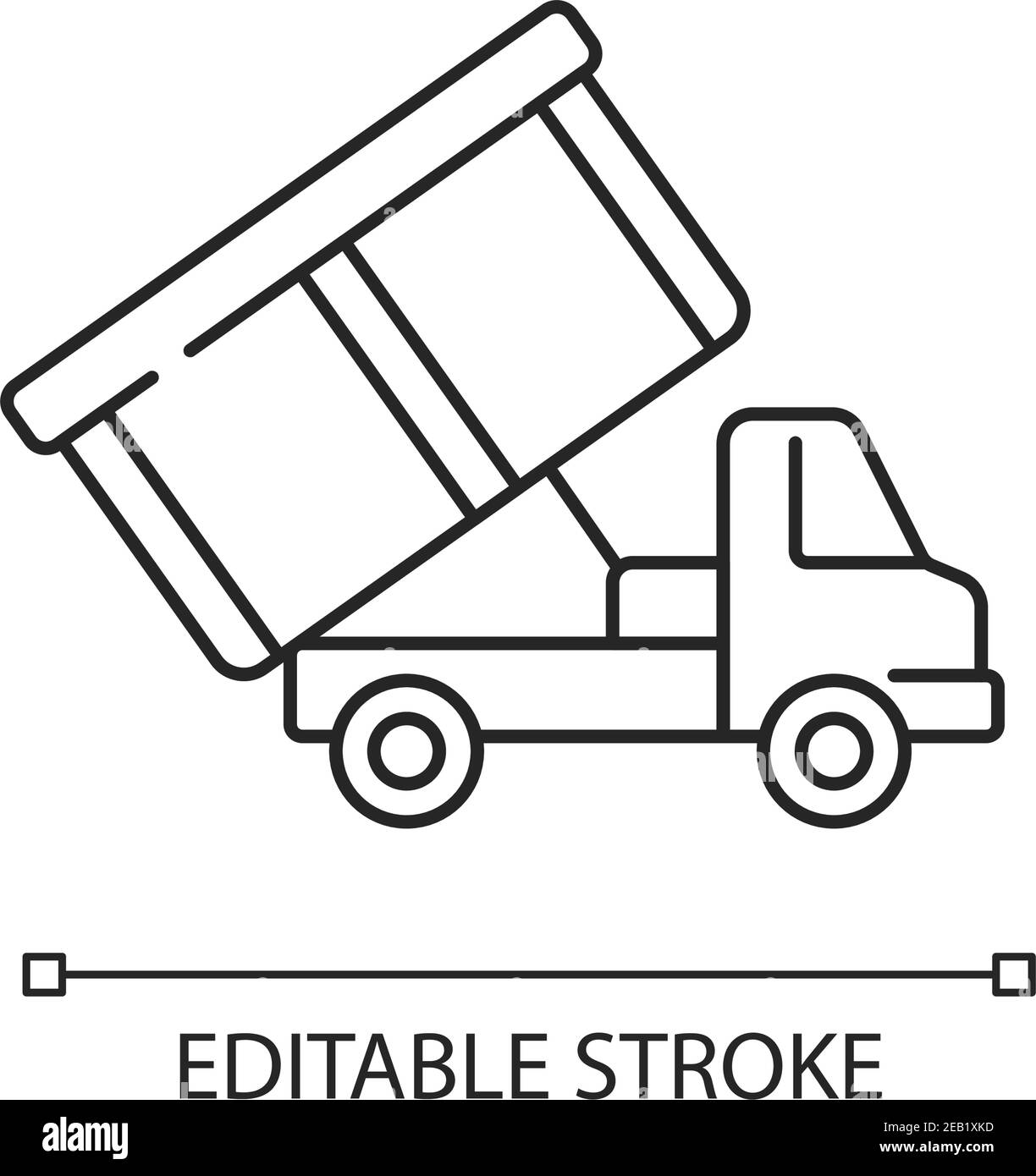 Roll-off truck linear icon Stock Vector