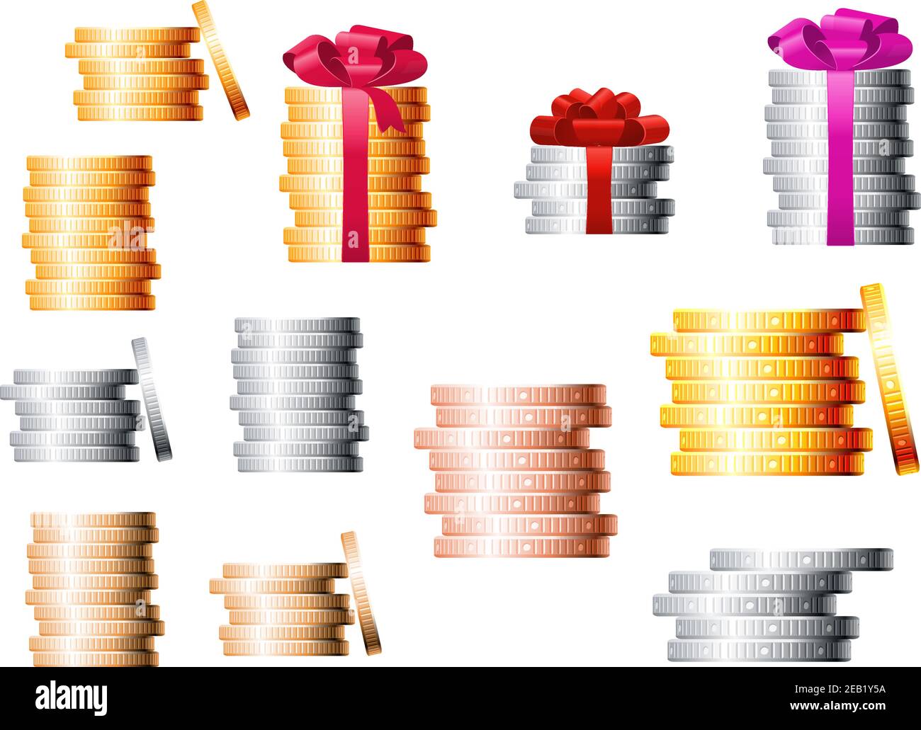 Money several euro coins Stock Vector Images - Alamy