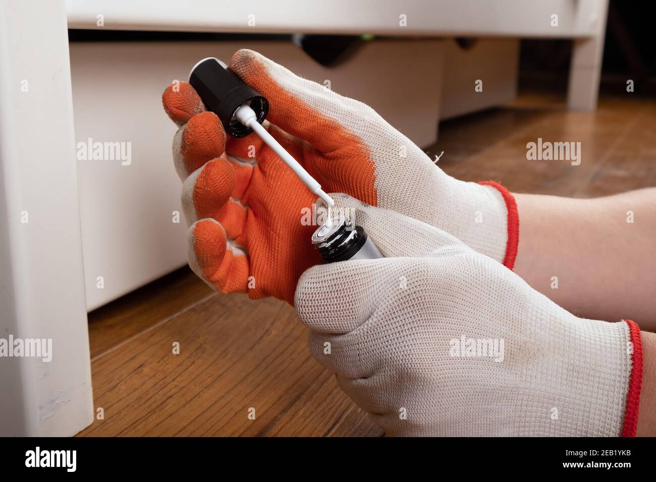 restoration of chipped defects on a crib,furniture repair, varnish